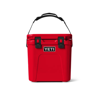 YETI Roadie 24 2.0 Hard Cooler with DoubleDuty Shoulder Strap and Drain Plug, Rescue Red
