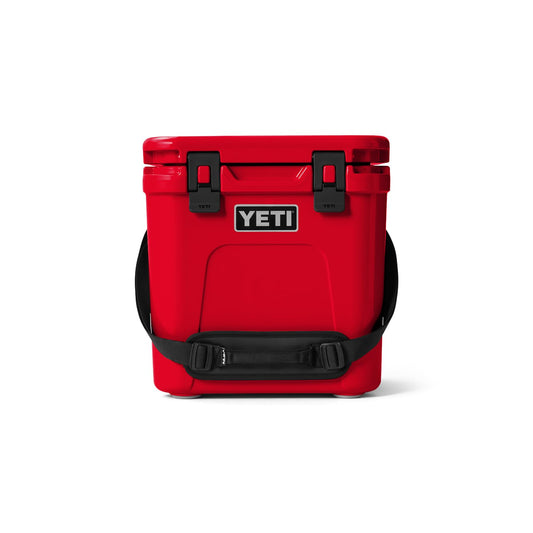 YETI Roadie 24 2.0 Hard Cooler with DoubleDuty Shoulder Strap and Drain Plug, Rescue Red