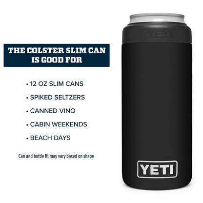 YETI Rambler 12 oz. Colster Slim Can Insulator for the Slim Hard Seltzer Cans, Black (NO CAN INSERT)