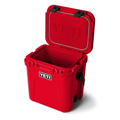 YETI Roadie 24 2.0 Hard Cooler with DoubleDuty Shoulder Strap and Drain Plug, Rescue Red