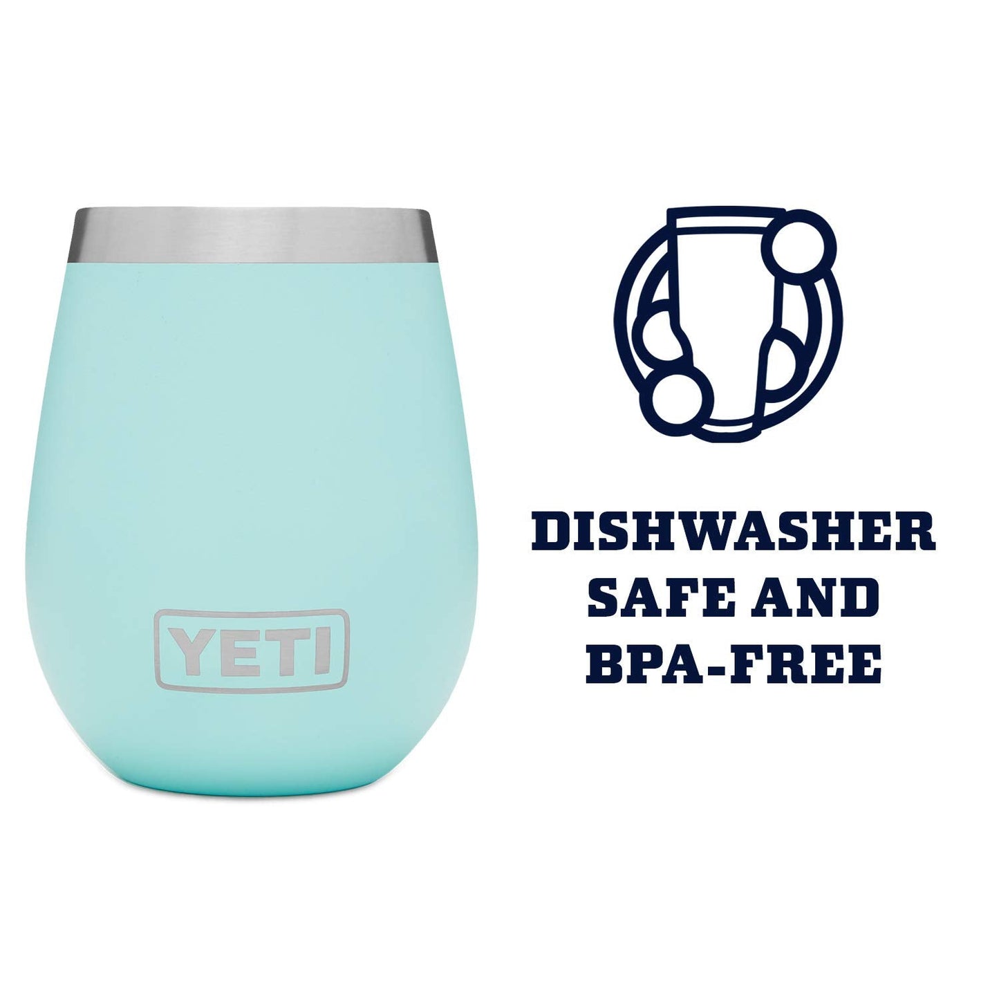 YETI Rambler 10 oz Wine Tumbler, Vacuum Insulated, Stainless Steel with MagSlider Lid, Seafoam