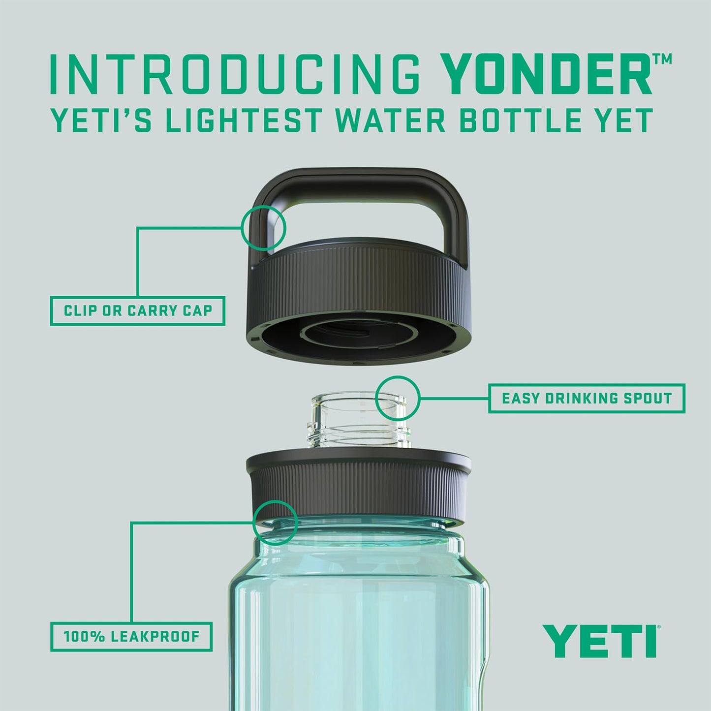 YETI Yonder 1.5L/50 oz Water Bottle with Yonder Chug Cap, Seafoam