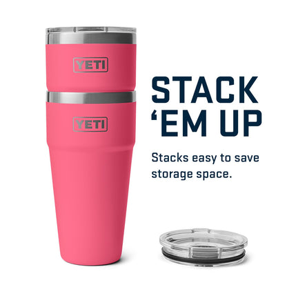 YETI Rambler 30 oz Stackable Tumbler, Stainless Steel, Vacuum Insulated with MagSlider Lid, Tropical Pink