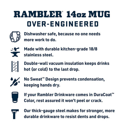 YETI Rambler 14 oz Stackable Mug, Vacuum Insulated, Stainless Steel with MagSlider Lid, Rescue Red