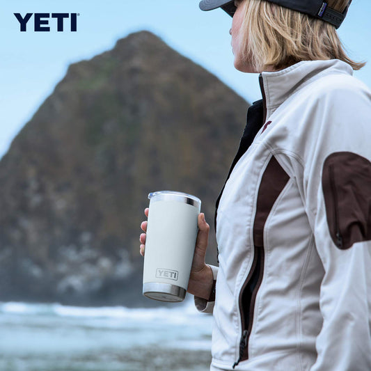 YETI Rambler 20 oz Tumbler, Stainless Steel, Vacuum Insulated with MagSlider Lid, White