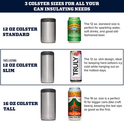 YETI Rambler 12 oz. Colster Slim Can Insulator for the Slim Hard Seltzer Cans, Black (NO CAN INSERT)