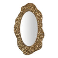 Espejo Ovalado con Marco Texturizado Dorado